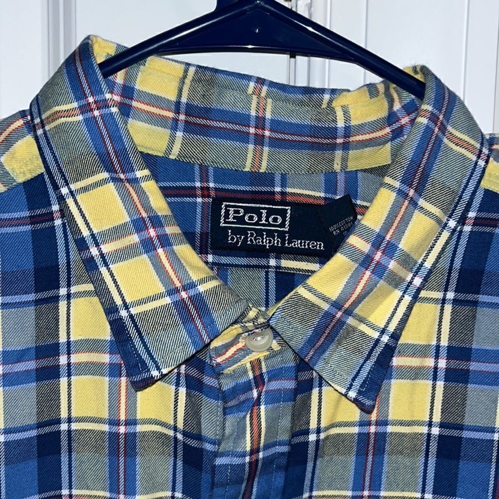 Polo Ralph Lauren vintage Swedish Sweden tartan plaid double pocket work shirt - Picture 1 of 4